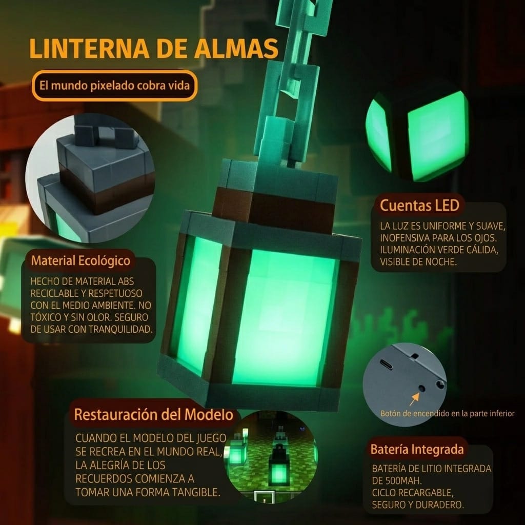 Linterna Minecraft LED
