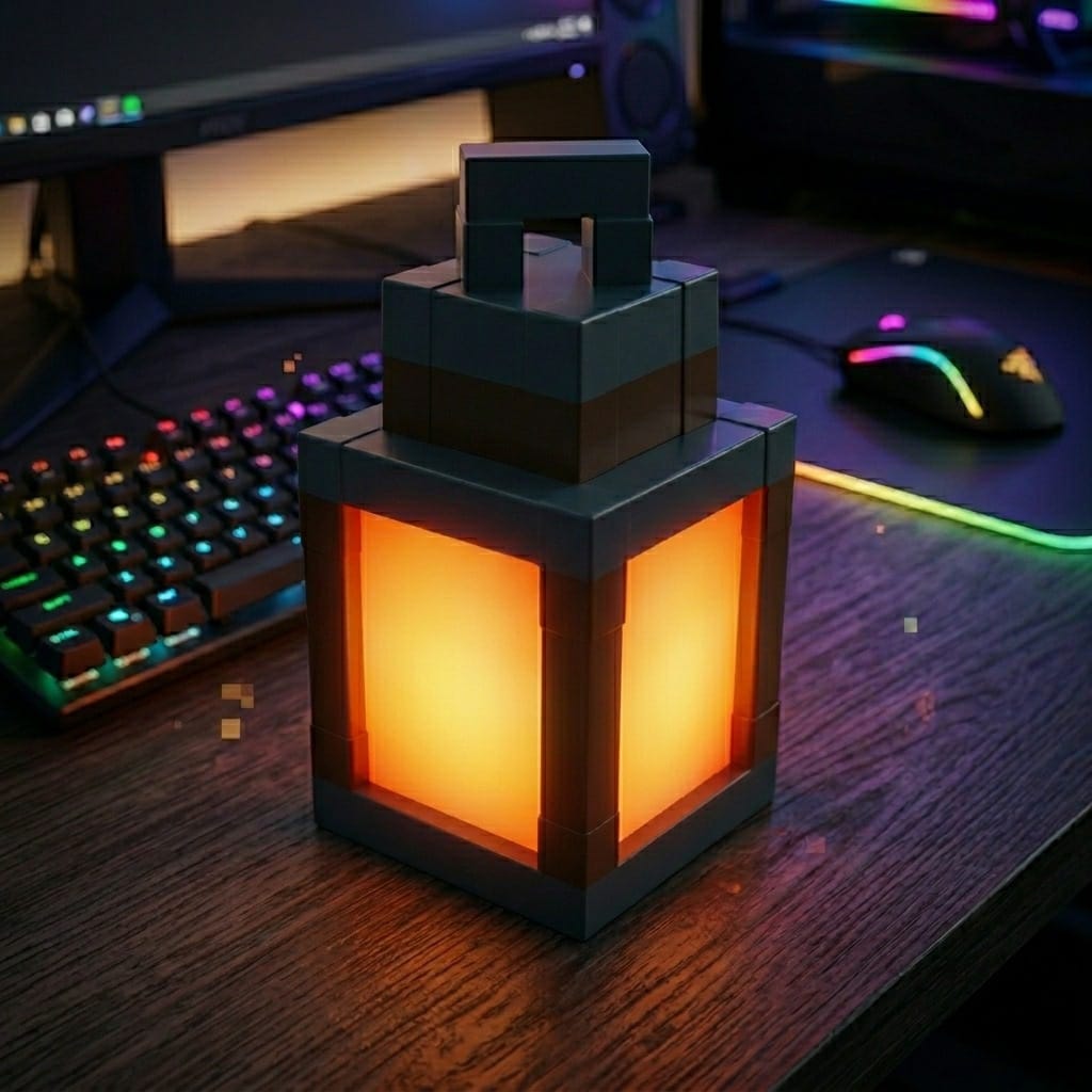 Linterna Minecraft LED encendida